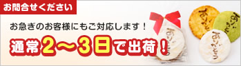 お急ぎのお客様にもご対応します！通常2～3日で出荷！